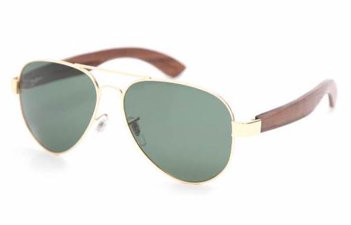 C3 Sonnenbrille Polarized - Rio in Gold Rahmen / Grünes Glas
