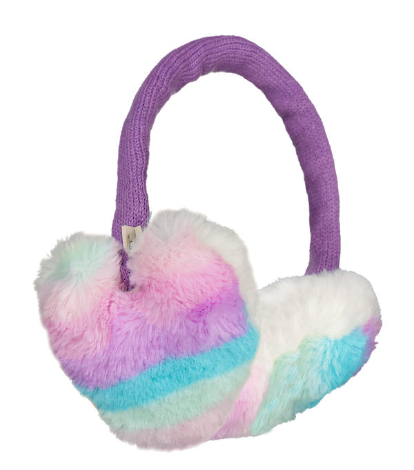 2325_27_IMAGE_PRIMARY Barts Heatty Earmuffs Fell Herz mit Sorbet Streifen Türkis Mint Rosa und Lila