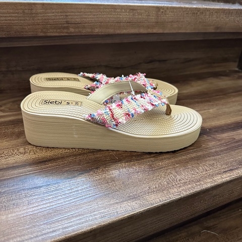 Siebi´s Zehensandale Flip Flop Havanna Rose - bunt gefranst - SALE