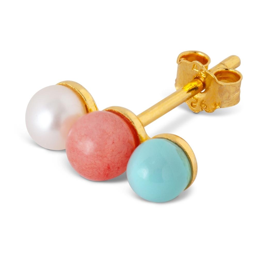 LuLu Triples Ohrring Pearl, Coral & Mint - 1 Ohrring