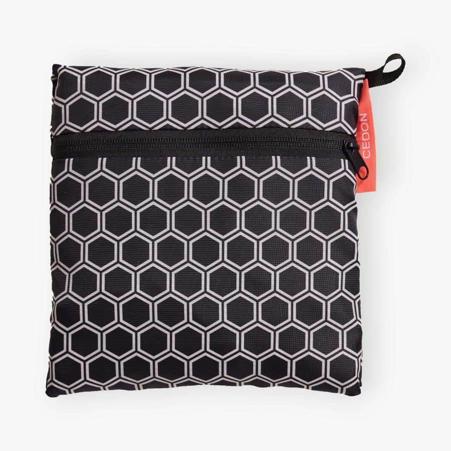CEDON Easy Travel Bag Hexagon - Faltbare Reisetasche in Schwarze Hexagon Muster