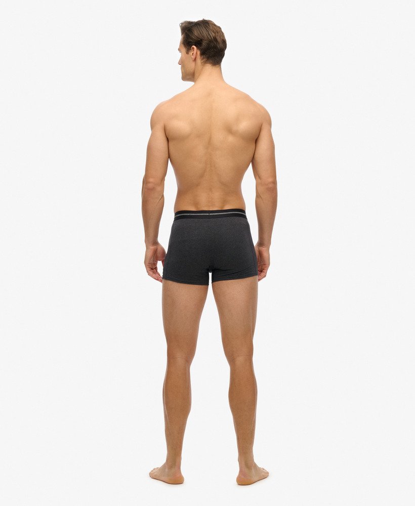 Superdry Boxer Unterhosen Bio-Baumwolle 3er Pack - Raven Black Marl - Schwarz