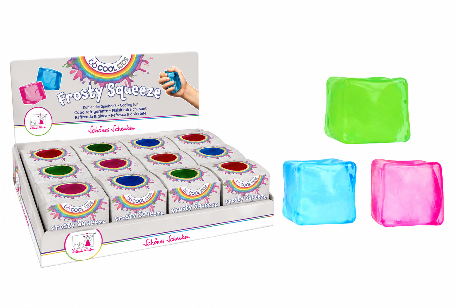 Schönes Schenken Anti-Stress Quetsch Würfel Frosty - Wählen Sie Ihre Farbe