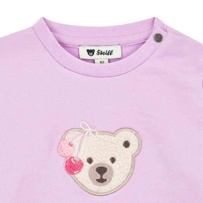 Steiff Baby Sweatshirt in Orchid Bouquet- Bär mit Kirschen