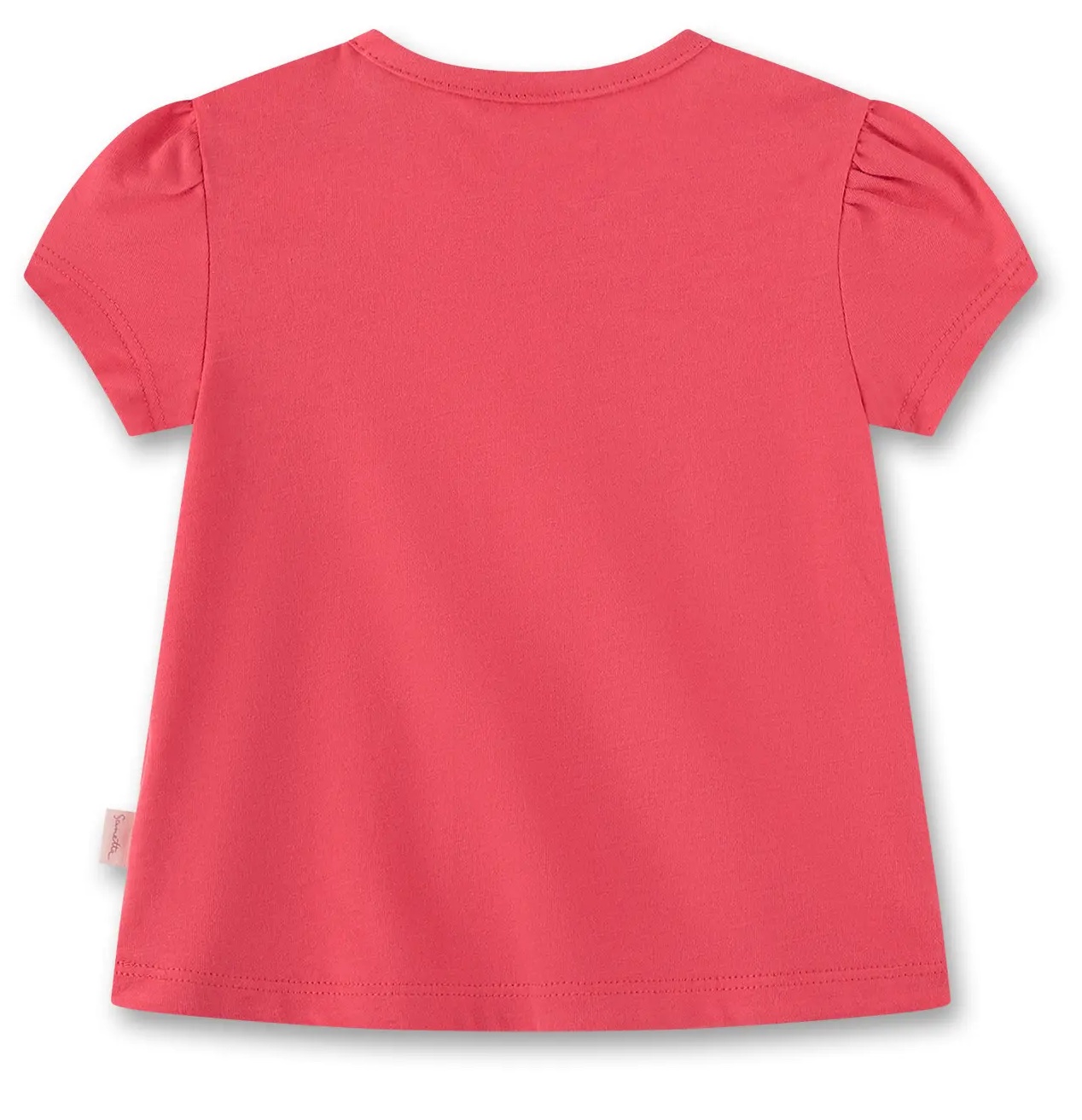 Sanetta Kurzam T-Shirt in Berry Pink - Erdbeere Gestickt - SALE
