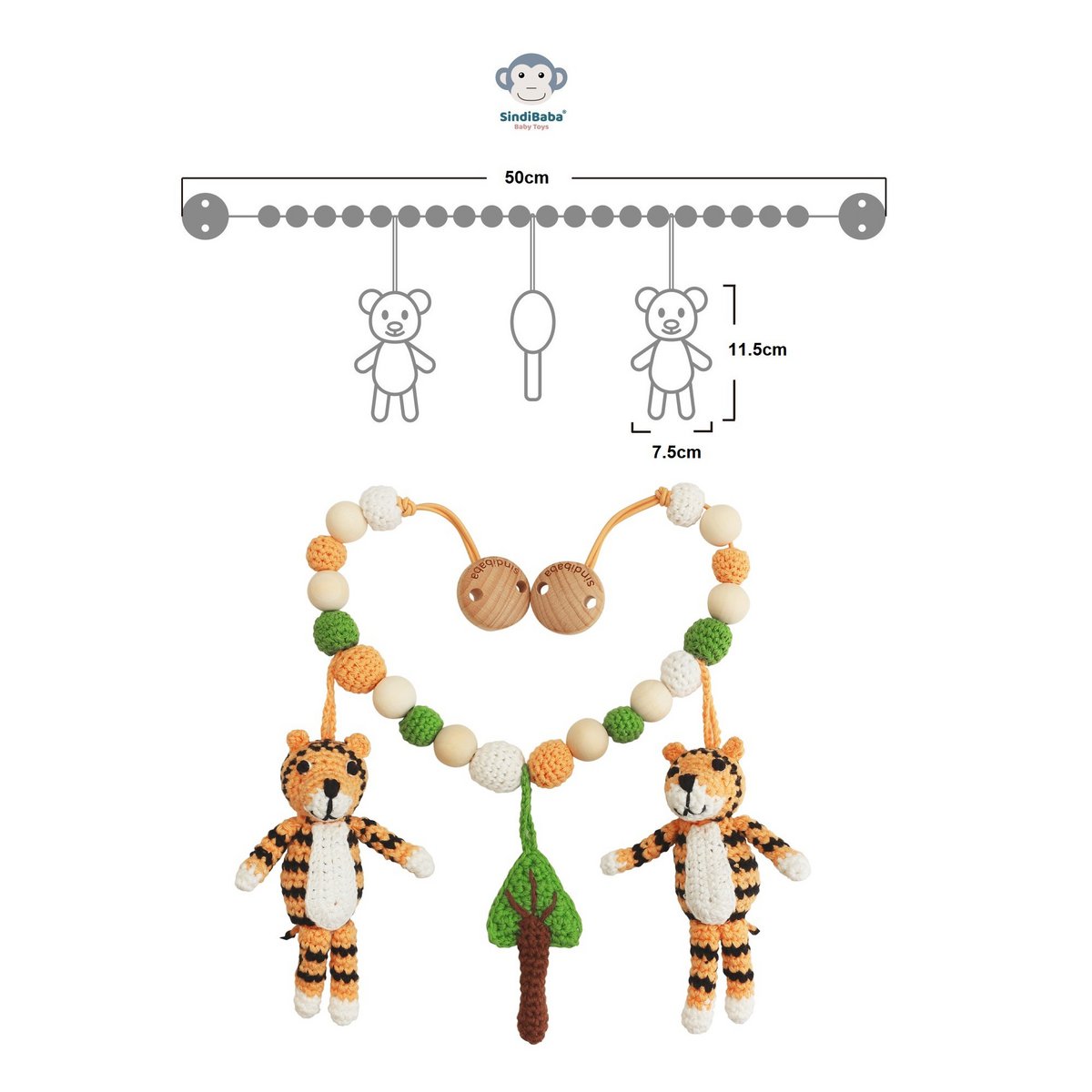 3d5cf294-fcf4-4518-bd4a-cee831e9b5c3_1200x1200_fill Sindibaba Kinderwagenkette mit Häkeltiere Toni Tiger