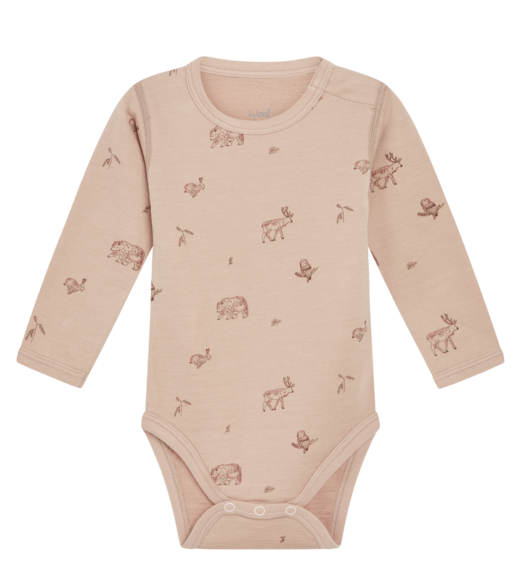 Hust & Claire Baloo Wolle Bambus Body in Rosa - Waldtiere Hust & Claire Baloo Wolle Bambus Body in Rosa - Waldtiere