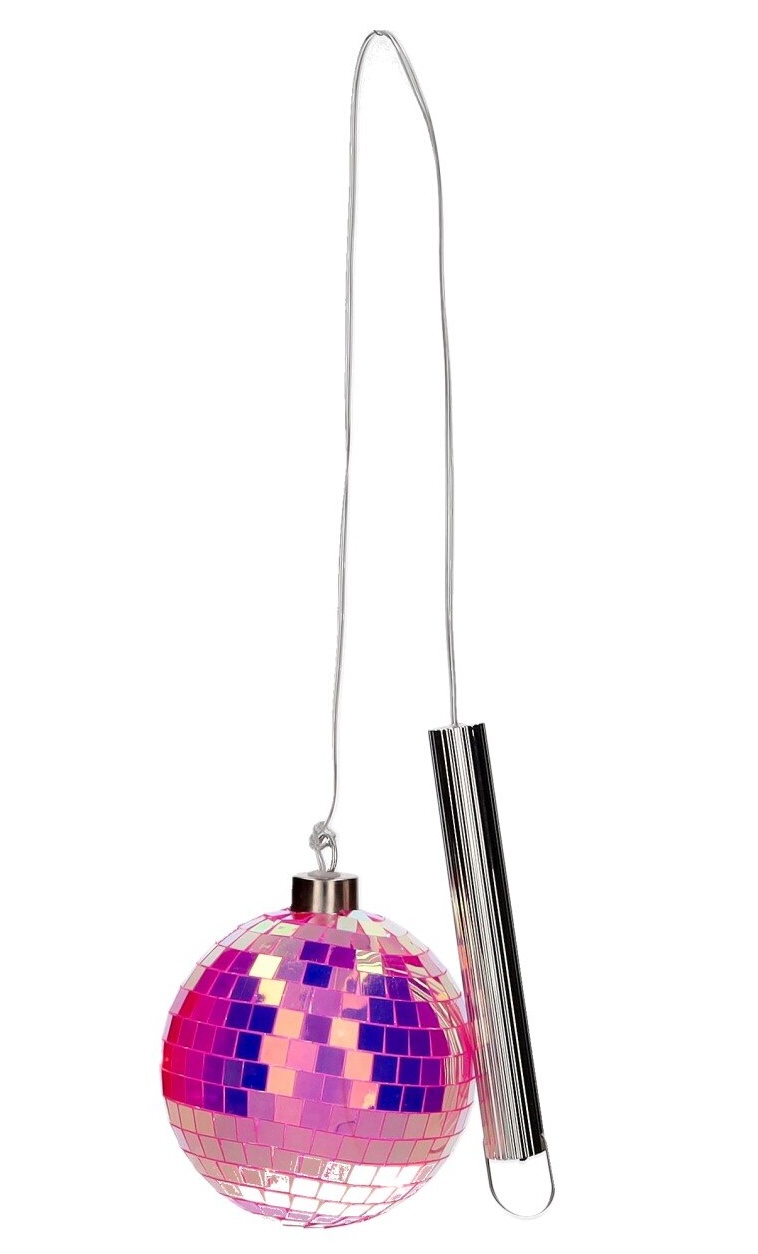 The Gift Company DISCO LED Kugel aus Glas in Neon Pink – 10 cm 
