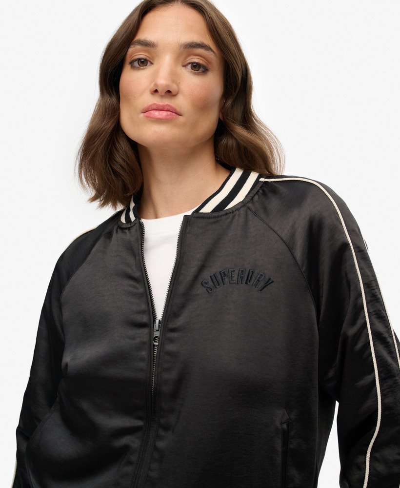 Superdry Damen College Bomberjacke Suikajan Embroidered - Schwarz - SALE