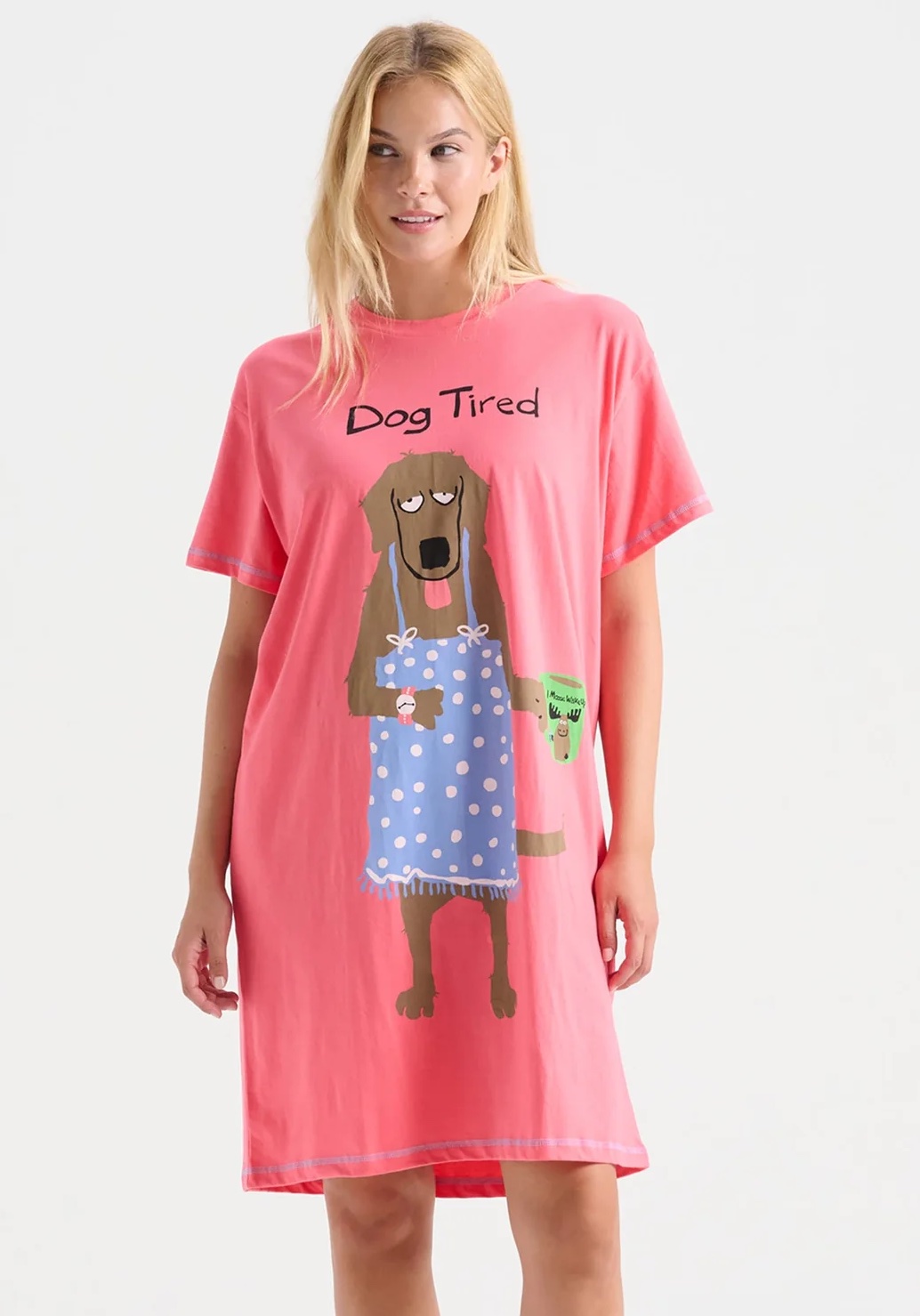 Little Blue House Damen Sleepshirt - Dog Tired- Hundemüde in Pink Little Blue House Damen Sleepshirt - Dog Tired- Hundemüde in Pink