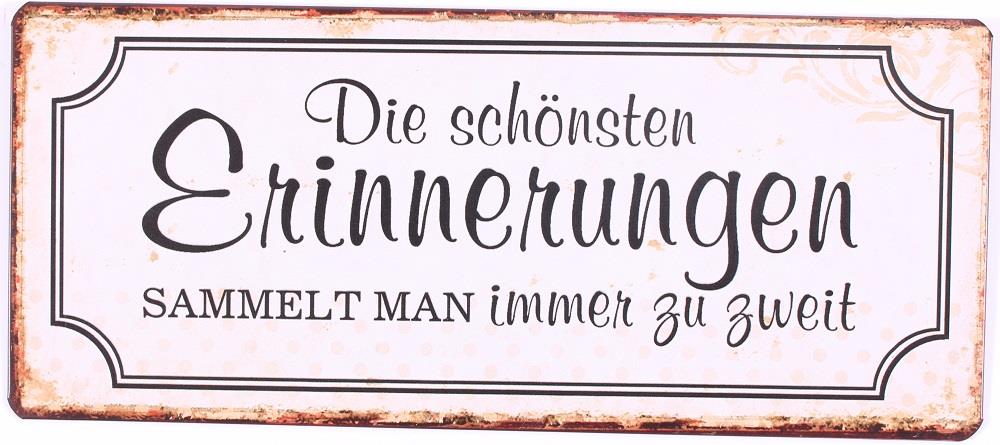 Lafinesse Metal Schild - Die schönsten Erinnerungen sammelt man