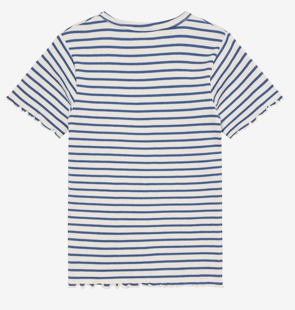 Minymo Kurzarm T-Shirt in Dutch Blue - Blau Gestreift mit Schleife