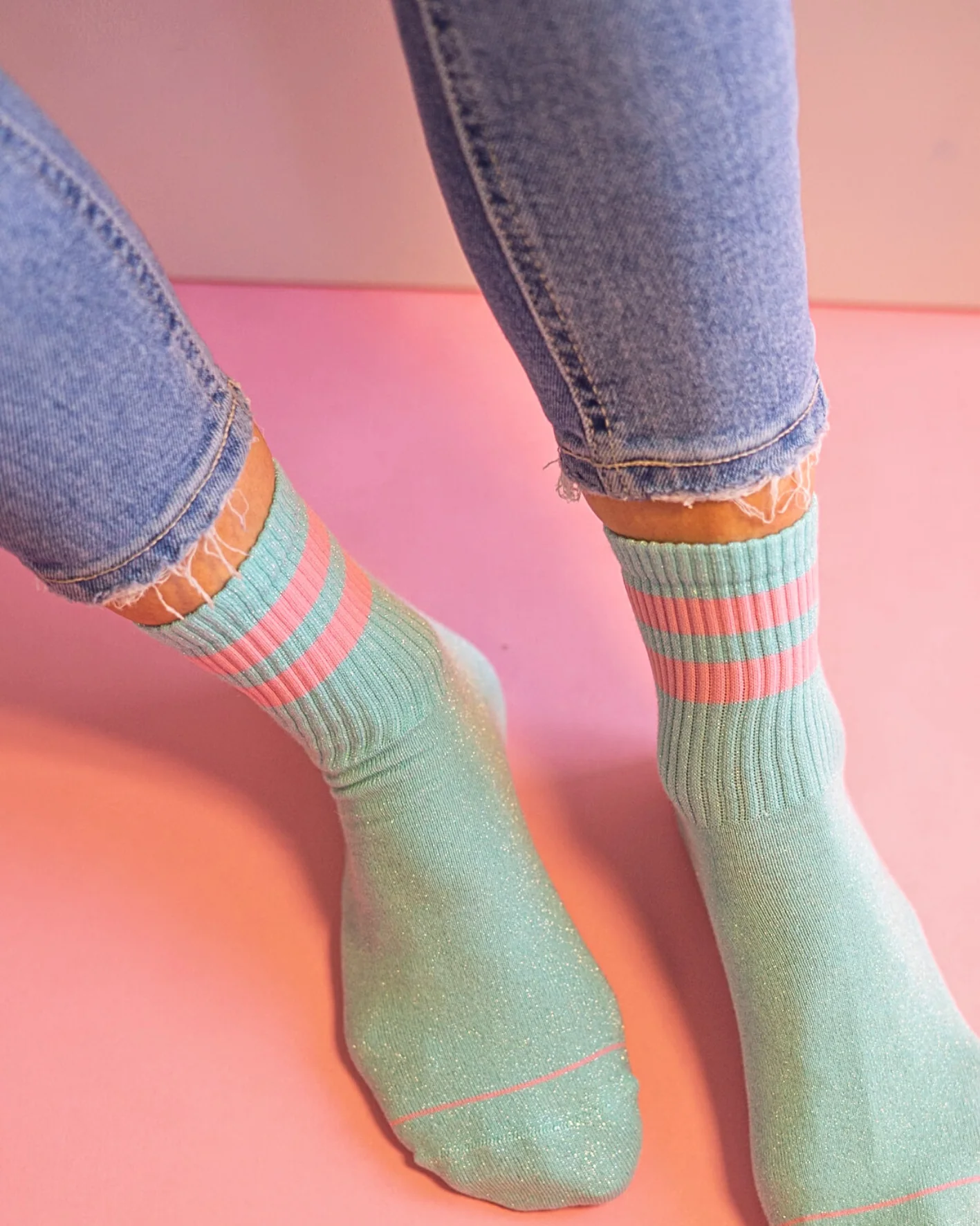le ooley Socken Starlight - Glitter Caribbean Blau