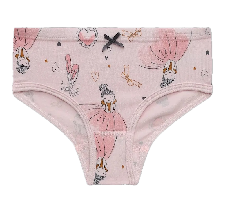 Sanetta Mädchen-Slip Unterwäsche in Rosa mit Ballerinas & Herzen 
