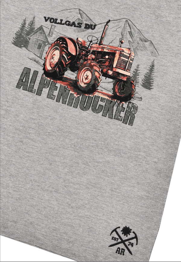 Bondi Kurzarm T-Shirt in Grau - Traktor & Bergen