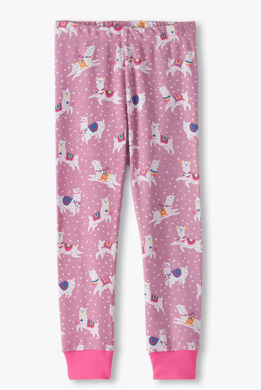 Hatley Langarm Bio-Baumwolle Pyjama in Orchid Pink - Dancing Alpakas