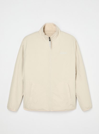 Quiksiilver Urban Storm Reversible Sherpa Teddy Fleecejacke & Windbreaker zum Wenden in Creme 