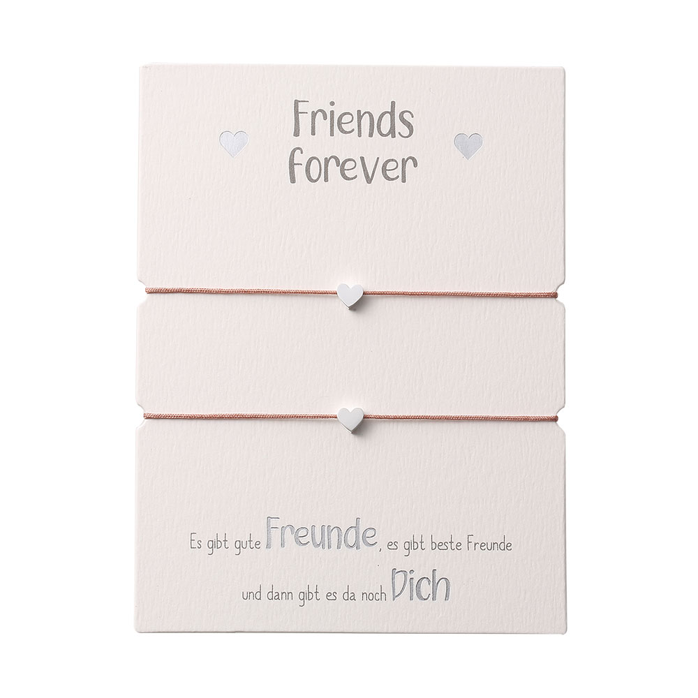 605682uMhgGxBx0iYV4 Freundschaftsarmbänder "Friends Forever" mit Herz - Versilbert