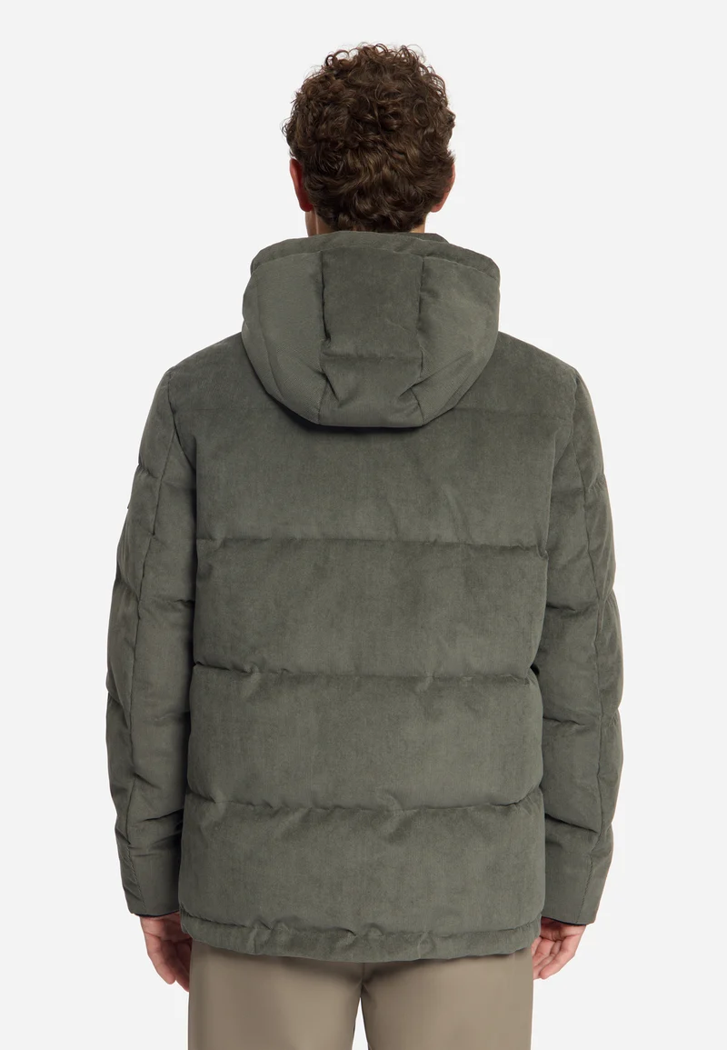 No Excess Cordjacke mit Kapuze Winterjacke für Herren in Oliv Grün No Excess Cordjacke mit Kapuze Winterjacke für Herren in Oliv Grün
