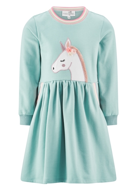 Happy Girls Sweatkleid in Mint Grün mit Einhorn Happy Girls Sweatkleid in Mint Grün mit Einhorn