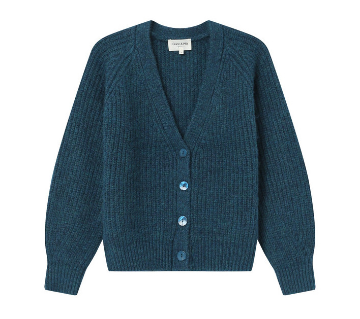 Grace & Mila Saluda Cardigan Strickjacke in Teal Grün