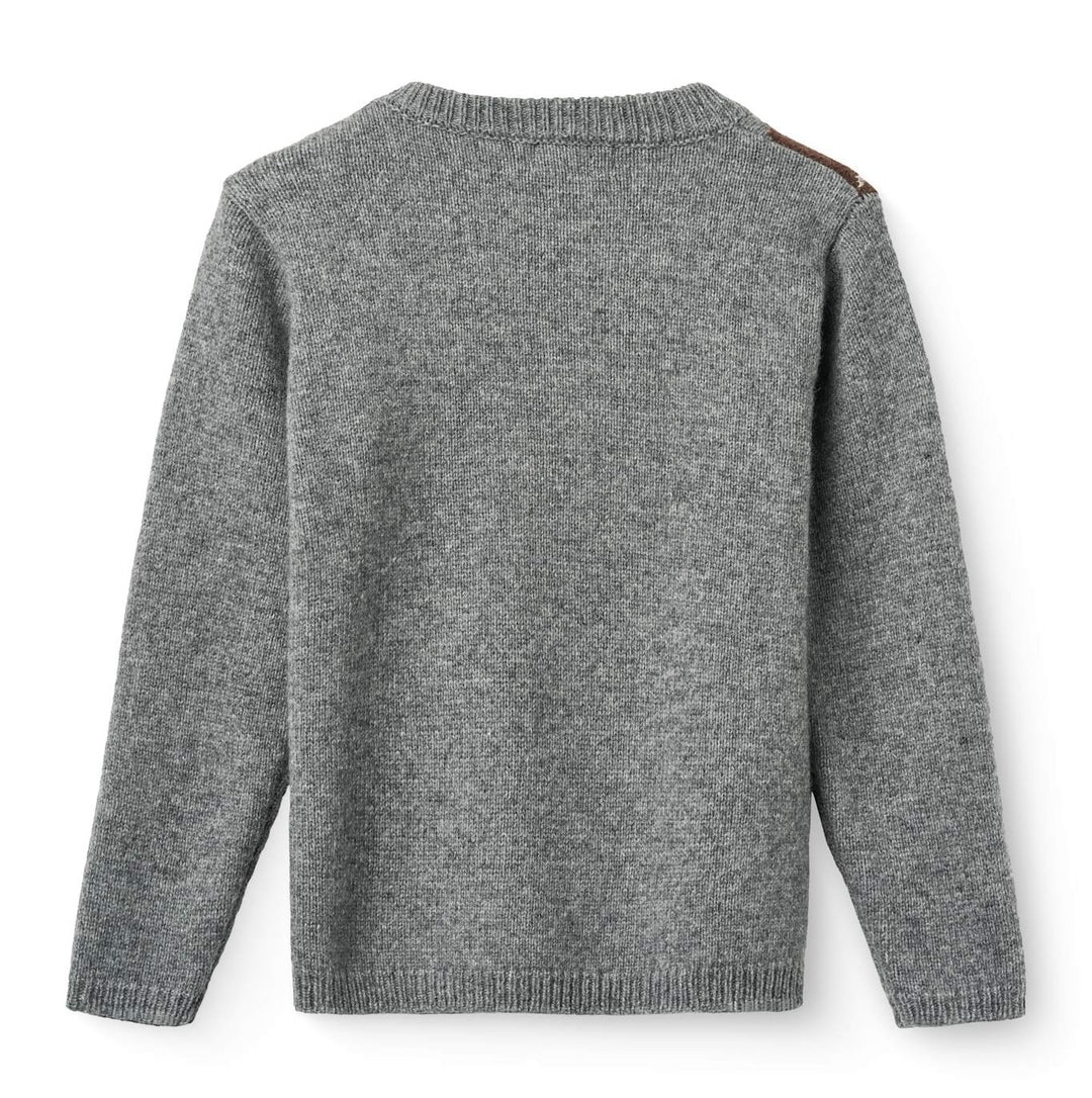Copenhagen Colors Wolle Strickpullover mit Argyle-Rautenmuster in Grau meliert, Dunkelbraun und Navy Copenhagen Colors Wolle Strickpullover mit Argyle-Rautenmuster in Grau meliert, Dunkelbraun und Navy