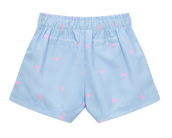 Someone Faro Shorts Hellblau Gestreift - Neon Pink Palmen