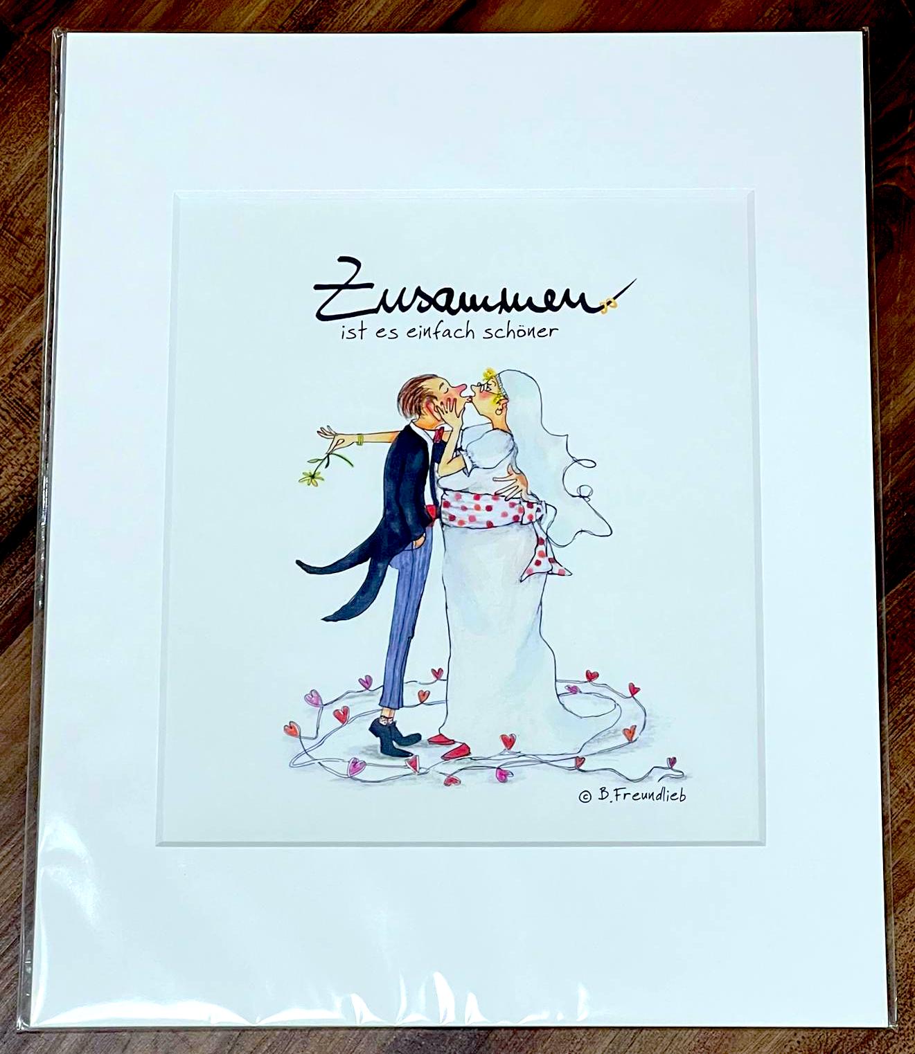 Sweet Design Kunstwerk mit Passepartout - Zusammen ist es einfach schöner - SALE