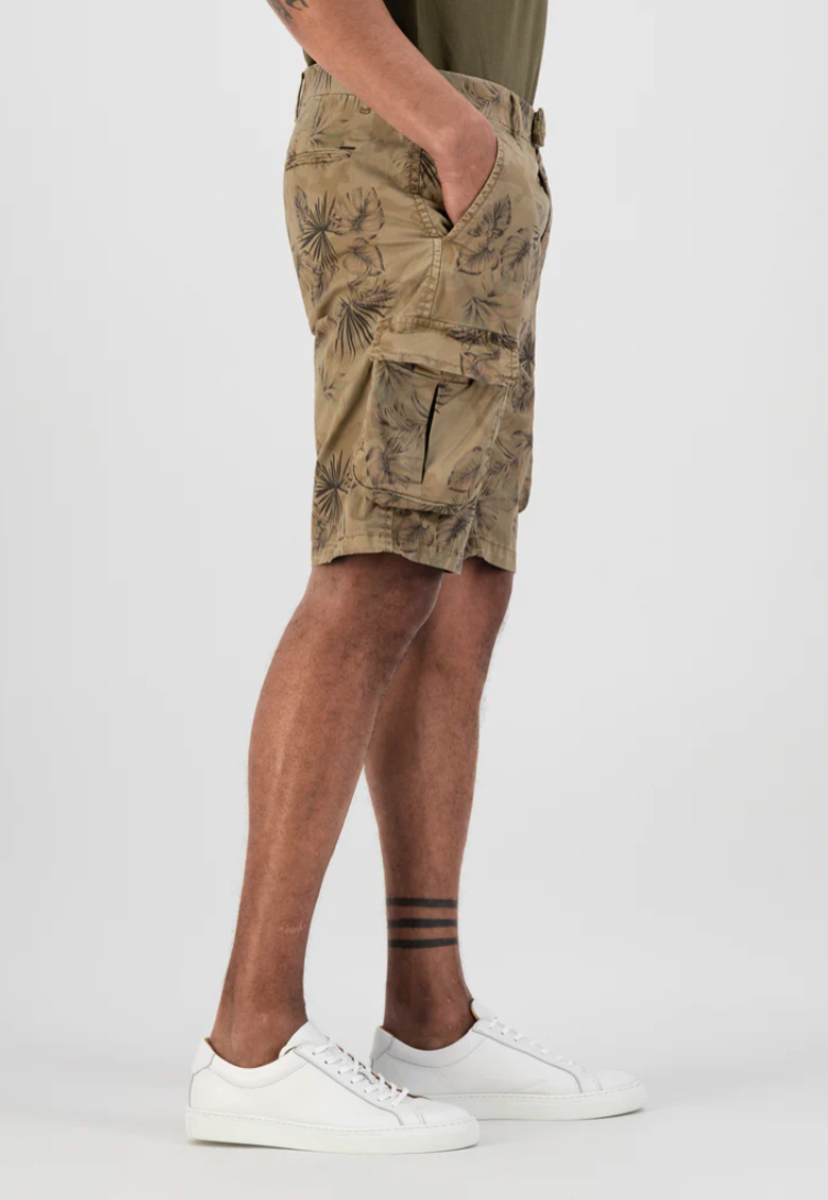 Dstrezzed Cargo Short in Braun mit Allover Palmen - SALE