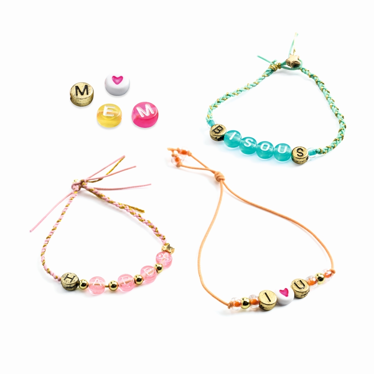 Djeco Schmuck Basteln - Armbänder mit Buchstaben & Perlen