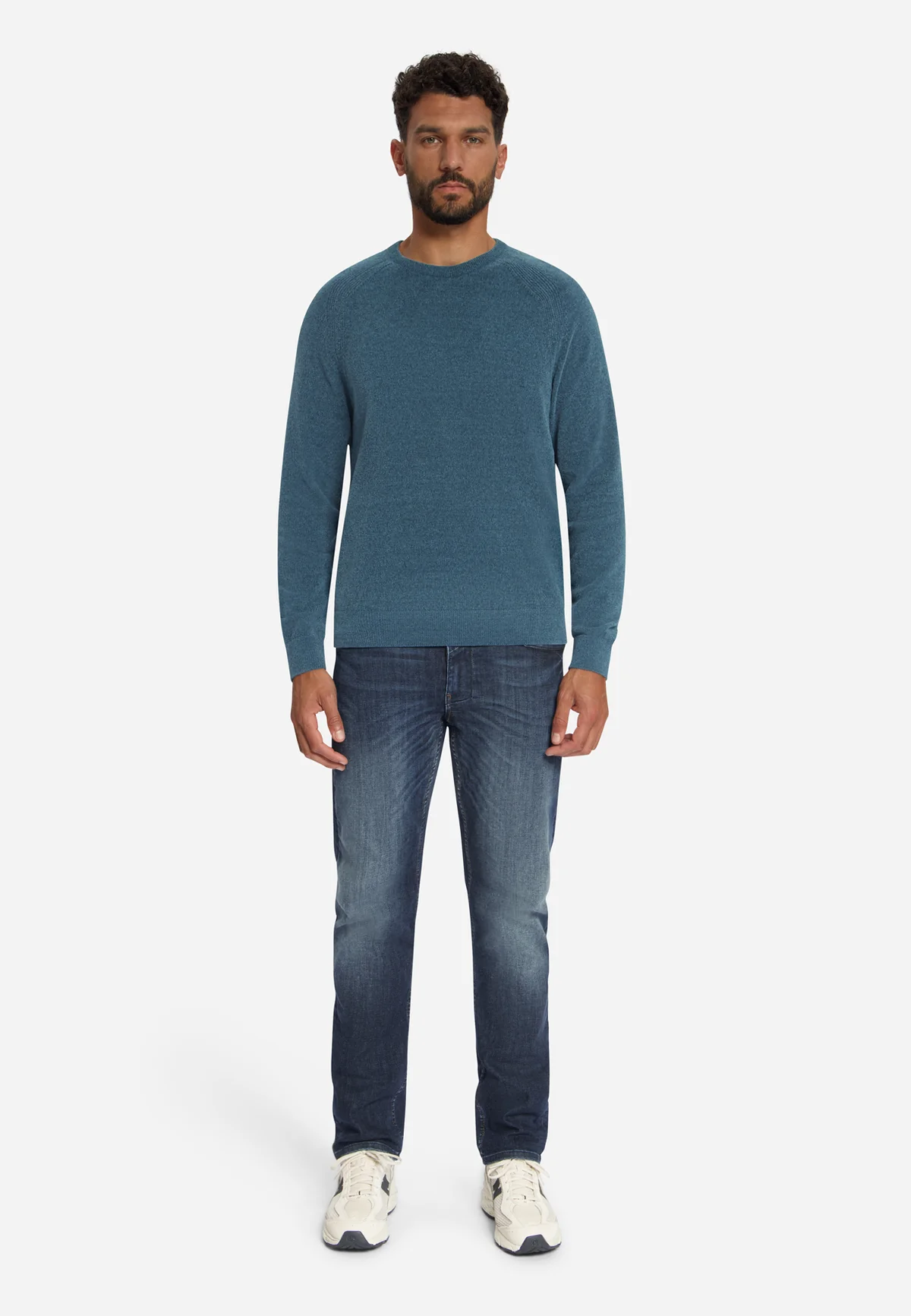 No Excess Chenille Strickpullover in Shadow Blue 