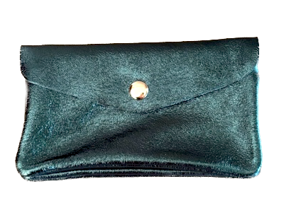 BFF Soft Leder Glitzer Geldbeutel - Tannengrün Glam Glitzer - Large 