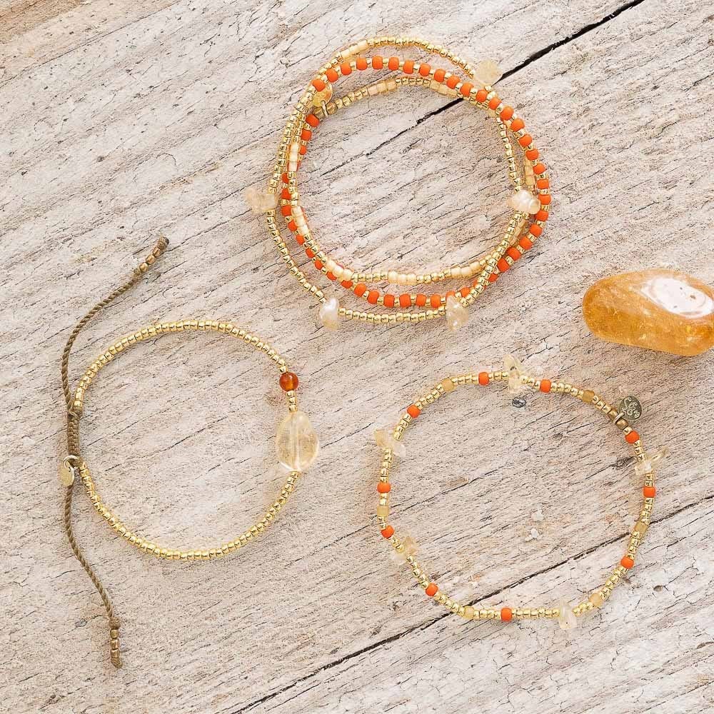 A Beautiful Story Flashy Citrin Karneol Armband 