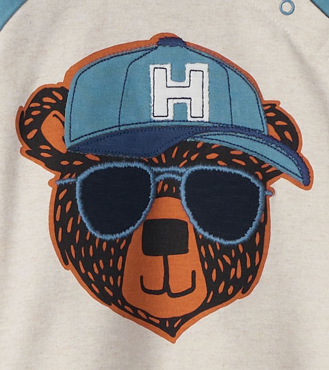Hatley Langarm Raglan Shirt Cool Bär mit Cap - SALE