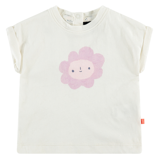 NWB23328650_1 Babyface Kurzarm T-Shirt in Creme - Happy Blume Flieder