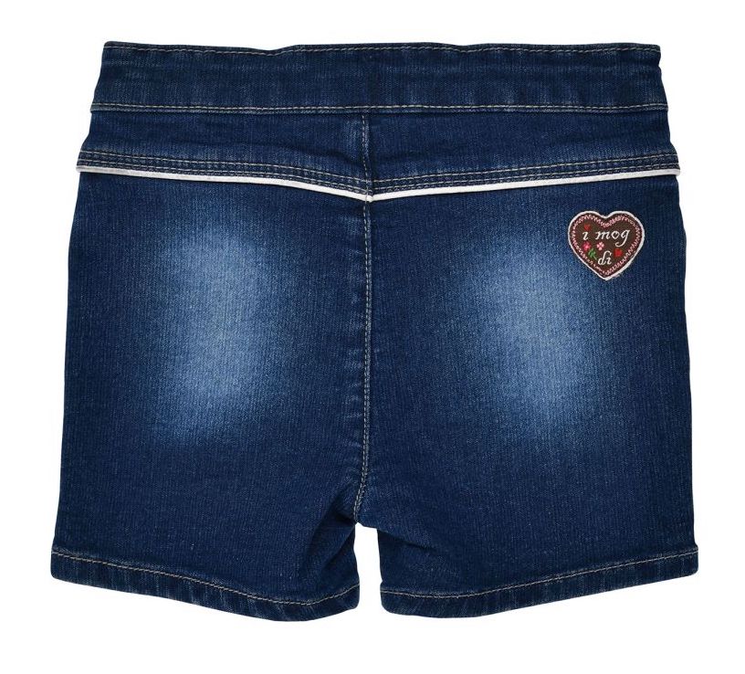 Bondi Trachten Jeans Short Denim Blau mit Herz und Edelweiss Stickerei Bondi Trachten Jeans Short Denim Blau mit Herz und Edelweiss Stickerei