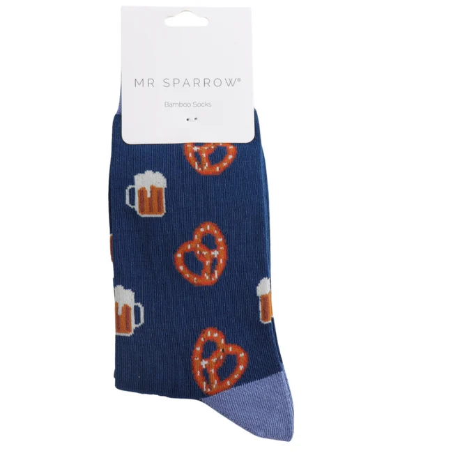 Mr. Heron Bambus Herren Socken in Marine Blau - Breze & Bier