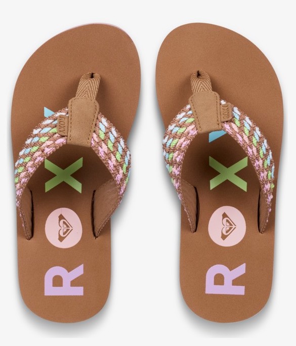 Roxy Girls Chika Hi Flip Flop Pastel Farben Geflochten