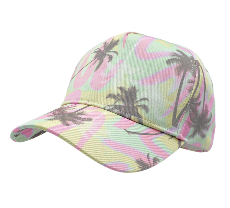 10_335031045002399 Maximo Mädchen Cap in Pink & Grün mit Palmen