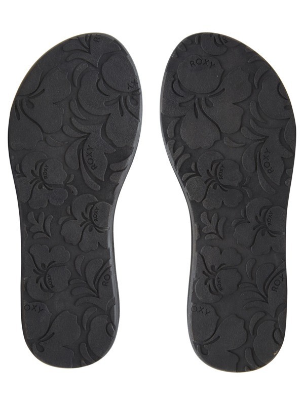 Roxy Flip Flop Sandale mit Keilabsatz geflochten in Schwarz - Caillay