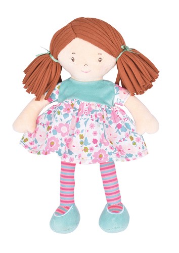 8505168-S_b Tikiri Bonikka Puppe Li'l Katy mit türkis Blumen Kleid - 25 cm
