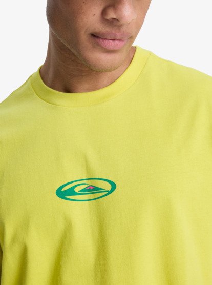 Quiksilver Flowers Surfing - T-Shirt für Männer in Bright Gelb & Grün Quiksilver Flowers Surfing - T-Shirt für Männer in Bright Gelb & Grün