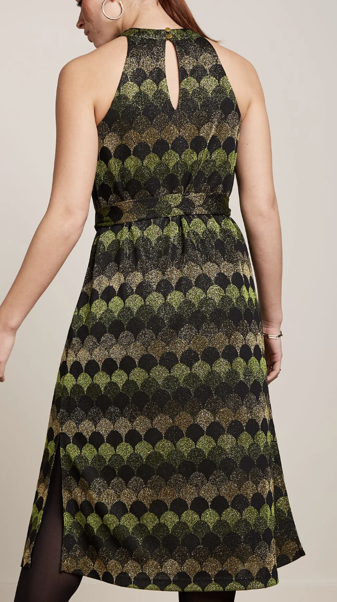 King Louie Damenkleid Virna Diva Jacquard in Grün/Schwarz - SALE King Louie Damenkleid Virna Diva Jacquard in Grün/Schwarz - SALE
