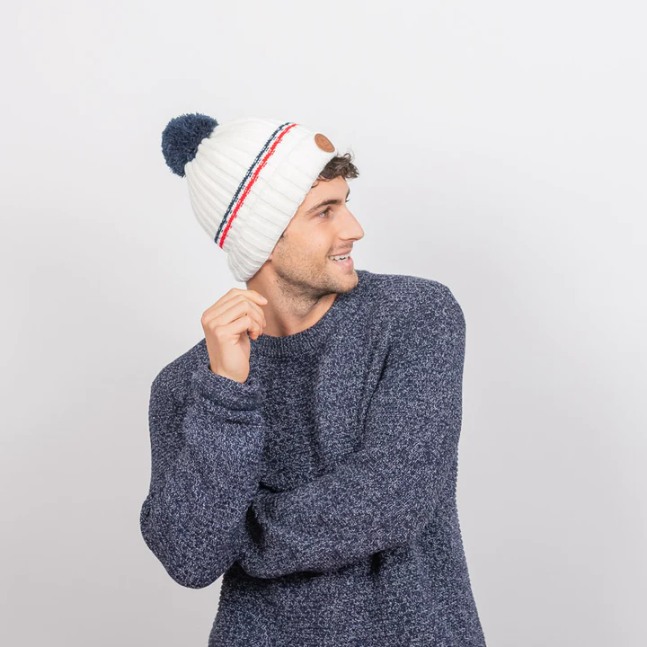 BAB-FW2021-BONNET-HATS-MANHATTAN-INTEMPOREL-BLANC-WHITE-BD_59ecd415-74f8-4c32-b3ee-00aa3bfeec43_720x Cabaia Mütze Manhattan Zopfmuster in Weiß mit Streifen & 3 Bommel - SALE