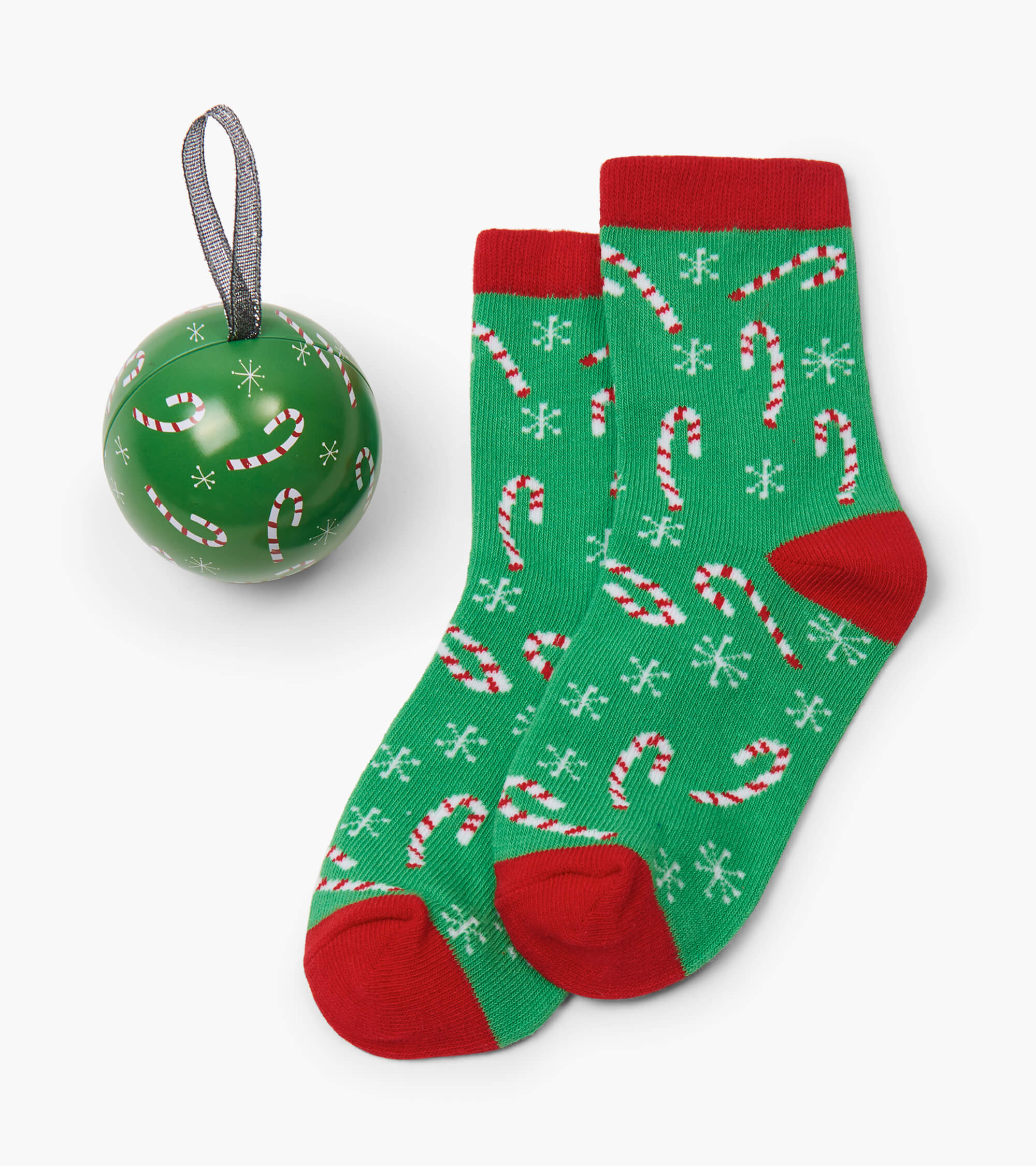 Little Blue House Kinder Socken in Weihnachtskugel - Candy Canes