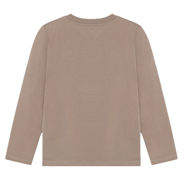Minymo Langarm Shirt in Funghi Braun - Wendepailletten Tiger