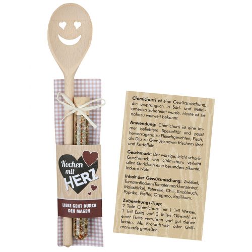 Gilde Holz Kochlöffel & Gewürz Set - Kochen mit Herz