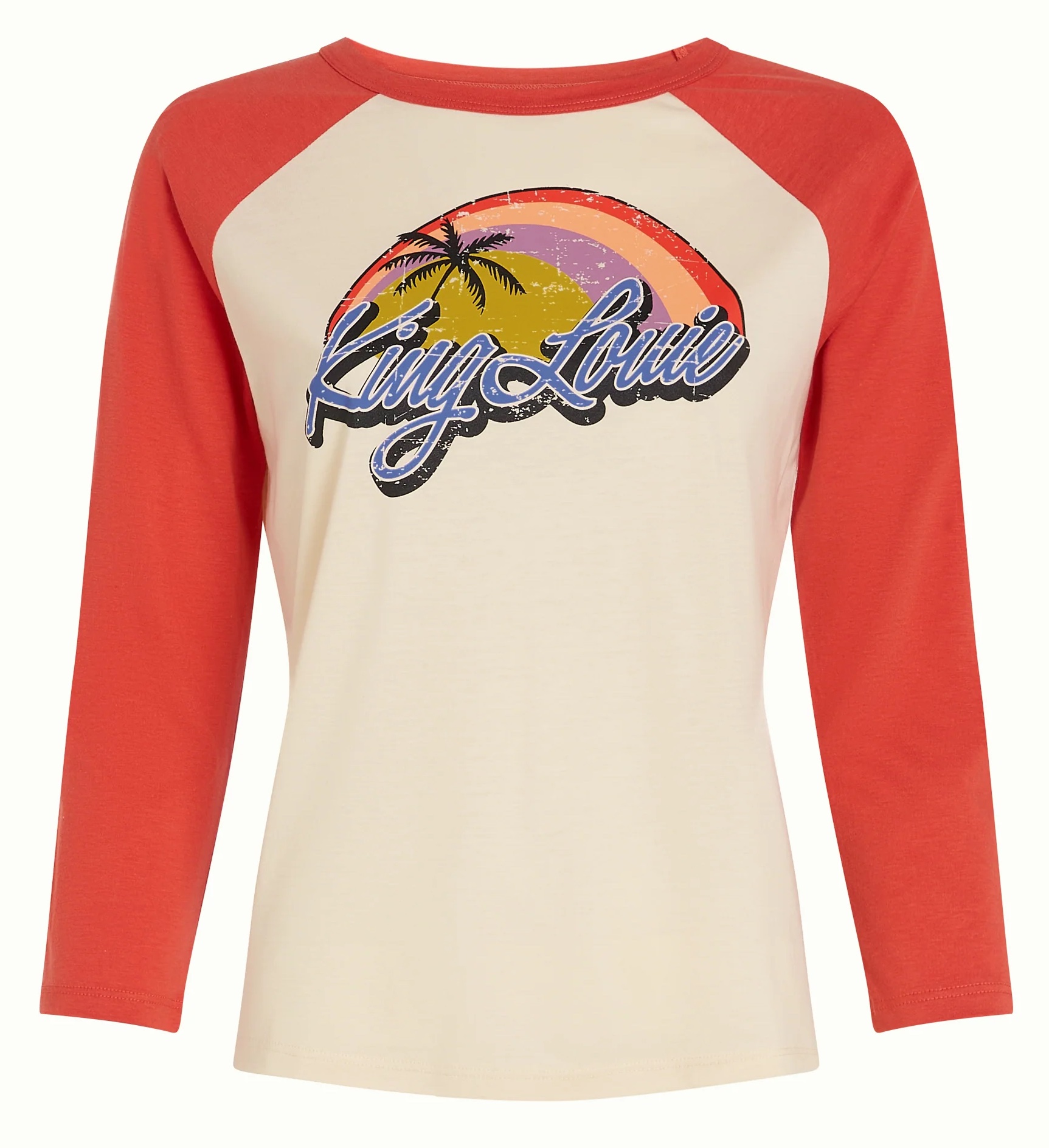 King Louie Raglan Tee mit Retro Print - Palme King Louie Raglan Tee mit Retro Print - Palme