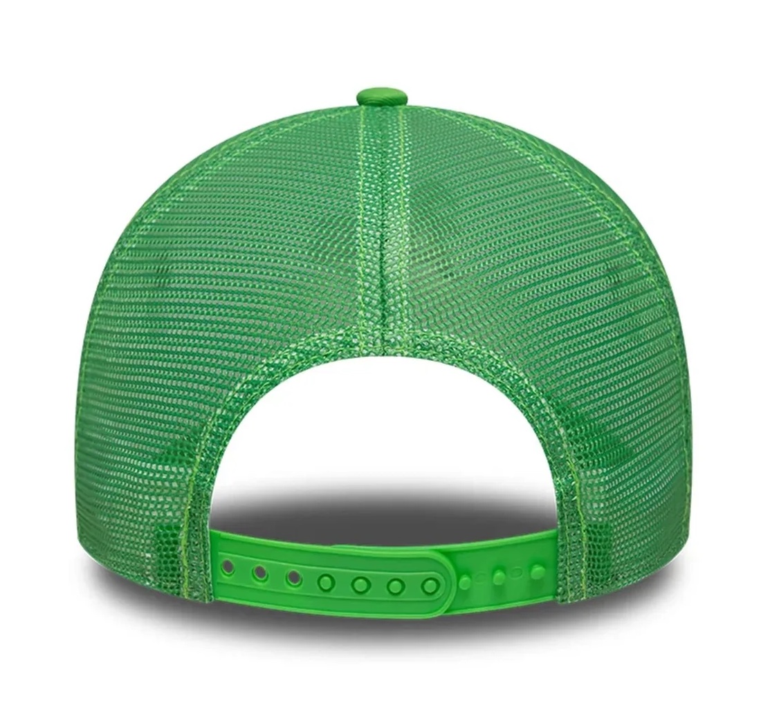 New Era Cap MLB League Essential Athletics 9FORTY A-Frame Trucker Cap - Cleveland A's in Limettengrün
