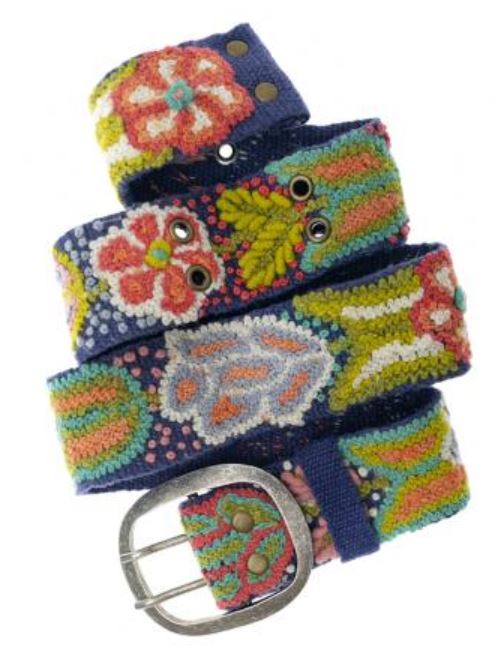 Smitten-Florcita-Hermosa Smitten Gürtel Florcita Lindo bestickt blau - Blumen